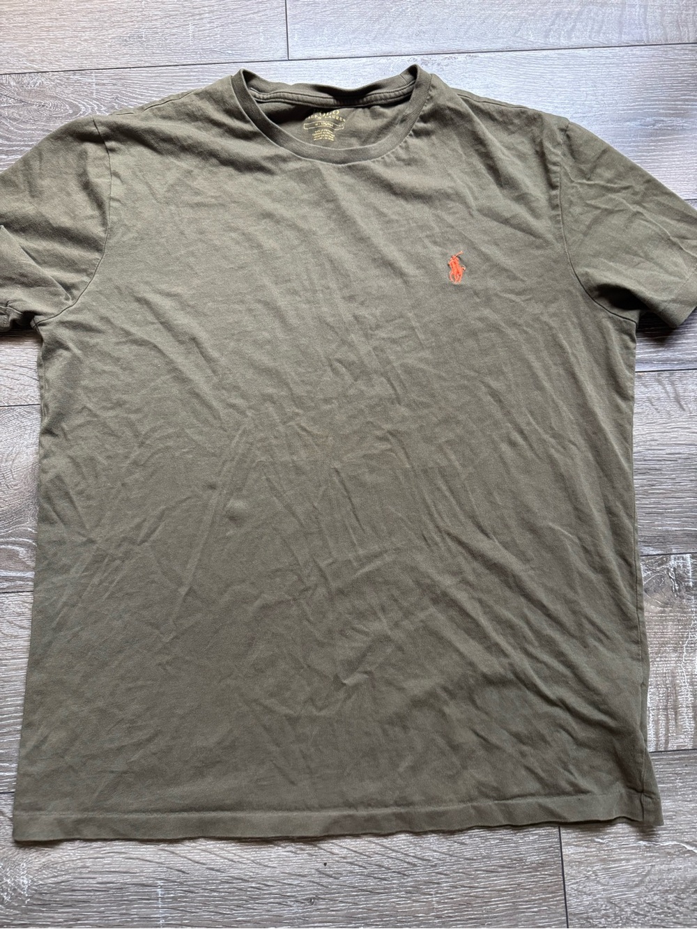 Polo by Ralph Lauren Olive Green Crewneck Tee with Orange Pony